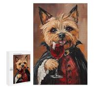 1000 PCS Jigsaws Vampire Dog with Wine Glass -1 Jigsaws for Adults Puzzle Hand Speed Race Help The Brain Exercise Beautiful Design Game 1000 PCS