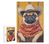 1000 PCS Jigsaws Western Pug Art Print Jigsaws for Adults Puzzle Hand Speed Race Help The Brain Exercise Beautiful Design Game 1000 PCS