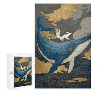 1000 PCS Jigsaws Whale And Rabbit in Clouds Jigsaws for Adults Puzzle Hand Speed Race Help The Brain Exercise Beautiful Design Game 1000 PCS