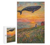 1000 PCS Jigsaws Whale Watching Fantasy Jigsaws for Adults Puzzle Hand Speed Race Help The Brain Exercise Beautiful Design Game 1000 PCS