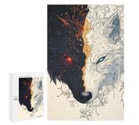 1000 PCS Jigsaws Yin Yang Wolf Art Print Jigsaws for Adults Puzzle Hand Speed Race Help The Brain Exercise Beautiful Design Game 1000 PCS