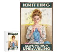 1000 pcs Knitting Puzzle for Adults - Wooden Puzzle with a Humorous Quote - Gift for Knitting Lovers Who Appreciate Dark Humor