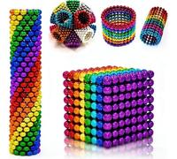 1000 Pcs Magnetic Fidget Balls (5mm), Colorful Magnetic Beads Building Desk Toys for Adults, Mini Magnet Balls for Stress Relief & Creative Construction, Office Gadgets with Storage Case (512 PCS)