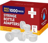 1000 PCS - Medicine Bottle Syringe Adapter For Oral Dispensers (Size Large) | Press In Bottle Adapter for Liquid Medication | Only Fits Brandzig 1ml, 3ml, 5ml & 10ml Syringes - Bulk Case - 2 Bags of