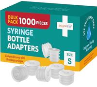 1000 PCS - Medicine Bottle Syringe Adapter For Oral Dispensers (Size Small) | Press In Bottle Adapter for Liquid Medication | Only Fits Brandzig 1ml, 3ml, 5ml & 10ml Syringes - Bulk Case - 2 Bags of