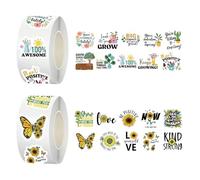 1000 Pcs Motivational Stickers Waterproof Vinyl Decals with Positive Affirmations for Journal Planner Scrapbook, Aesthetic Mental Health Stickers for Adults Teens Water Bottles Laptop (Floral Theme)