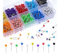 1000 Pcs Multi-Color Push Pins, 1/8" Round Head Thumb Tacks Small Map Pins Stainless Point Push Pin for Cork Board, World Map Pin Board, Fabric Marking, Craft, Office