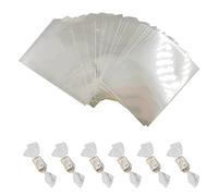 1000 pcs Non-Stick Cellophane Candy Wrappers DIY Homemade Caramels, Chocolate, Hard Candy Twisted Clear Wrappers for Wedding, Birthday, Party