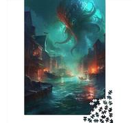 1000 Pcs Octopus Monster Jigsaw Puzzle Adult Creative Rectangular Puzzle Paper Puzzle Funny Educational Toy 1000pcs (38x26cm)