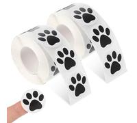 1000 PCS Paw Print Stickers, Clear Dog Puppy Paw Stickers Self-Adhesive Cute Black Pet Paws Prints for Gifts, Party Decoration, Envelope Seals, Student Awards, Mailing, Vets, Kennels