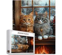 1000 pcs Piece Jigsaw Puzzles for Adults Cat Puzzle Winter Pattern Design, Piece Puzzle Educational Games, Adult Crafts with Gift Box Packaging, Beautiful Decoration, Gifts for Women, 75x50cm,Model839