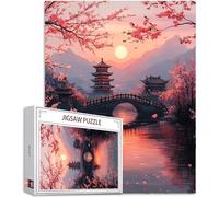 1000 pcs Piece Jigsaw Puzzles for Adults Japan Puzzle Bridge Pattern Design, Piece Puzzle Educational Games, DIY Adult Crafts Gift Box Packaging, Beautiful Decoration Gifts for Women, 75x50cm,Model818