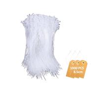 1000 PCS Plastic Tag Fastener 8.5cm Security Tags Loop Transparent White Snap Lock for Labels on Textiles, Leather Goods, Shoes