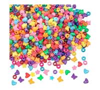 1000 Pcs Pony Beads, Multiple Styles Combined Together for Bracelet Making | 6x9mm Beads for Bracelet Making|Colourful Pony Beads Bulk for Jewelry Keychains Hair Accessories Phone Charms DIY Crafts