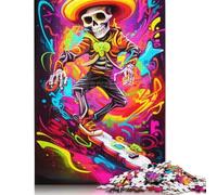 1000 Pcs Puzzle Adult Jigsaw Colorful Neon Graffiti Skull Jigsaw Puzzle Decompression Game Toy Puzzles Birthday Gifts 1000pcs (75x50cm)