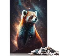 1000 Pcs Puzzle Adult Jigsaw Galaxy Red Raccoon Jigsaw Puzzle Decompression Game Toy Puzzles Birthday Gifts 1000pcs (75x50cm)