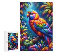 1000 PCS Puzzle For Adults A Vivid Image of A Tropical Bird with Neon Plumage, Set within A Dense Rainforest. The Bir Jigsaws for Adults Puzzle Improve Memory Wishlist with Santa Claus Stress Reductio