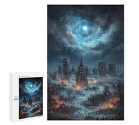 1000 PCS Puzzle For Adults Apocalyptic Cityscape Under A Swirling Sky Jigsaws for Adults Relax Games Pattern Assembly Deal As Gifts for The Whole Family 1000 PCS
