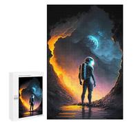 1000 PCS Puzzle For Adults Astronaut Gazing at Earth from Lava Tunnel Adult Jigsaw Puzzle Anti-Stress Toys Enhance Memory Help The Brain Exercise 1000 PCS