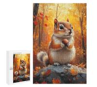 1000 PCS Puzzle For Adults Autumn Squirrel with Nut Jigsaw for Adults Relax Games Staycation Kill Time Deal As Gifts for The Whole Family 1000 PCS