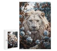 1000 PCS Puzzle For Adults Beautiful White Lion in Bloom Jigsaws for Adults Puzzle Enhance Memory Fun Activities at Home for Is Ideal As A Gift 1000 PCS