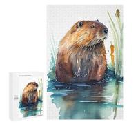 1000 PCS Puzzle For Adults Beaver Watercolor Jigsaws for Adults Relax Games Pattern Assembly Deal As Gifts for The Whole Family 1000 PCS