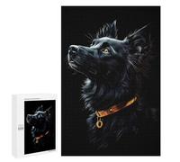 1000 PCS Puzzle for Adults Black & Gold Australian Shepherd Puzzle For Teenagers Improve Memory Every Piece Is Unique - Learning Educational Toys 1000 PCS