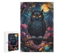 1000 PCS Puzzle For Adults Black Owl Under Full Moon Jigsaw for Adults Relax Games Staycation Kill Time Deal As Gifts for The Whole Family 1000 PCS