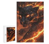 1000 PCS Puzzle For Adults Black Panther with Fire Effect Puzzle For Teenagers Analysis And Logic Help The Brain Exercise Deal As Gifts for The Whole Family 1000 PCS