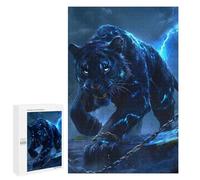 1000 PCS Puzzle for Adults Black Panther with Lightning Puzzle For Teenagers Improve Memory Every Piece Is Unique - Learning Educational Toys 1000 PCS