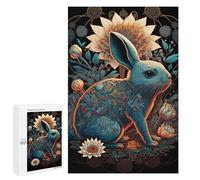 1000 PCS Puzzle for Adults Blue Rabbit with Lotus Flowers Puzzle For Teenagerss Improve Memory Fun Activities at Home Stress Reduction Gifts 1000 PCS