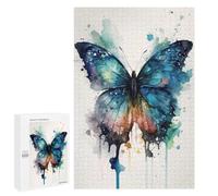 1000 PCS Puzzle For Adults Butterfly Watercolor Jigsaw for Adults Relax Games Staycation Kill Time Deal As Gifts for The Whole Family 1000 PCS