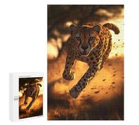 1000 PCS Puzzle For Adults Cheetah Running at Sunset Jigsaw for Adults Relax Games Staycation Kill Time Deal As Gifts for The Whole Family 1000 PCS