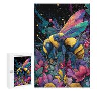 1000 PCS Puzzle For Adults Colorful Bee Garden Art Print-1 Puzzle For Teenagers Analysis And Logic Help The Brain Exercise Deal As Gifts for The Whole Family 1000 PCS