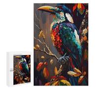 1000 PCS Puzzle for Adults Colorful Bird in Autumn Tree Adult Jigsaw Puzzle Brain Teaser Game But Fun And Humorous Fun at Home Activities, 1000 PCS