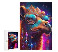 1000 PCS Puzzle For Adults Colorful Camel with Glasses Jigsaws for Adults Puzzle Enhance Memory Fun Activities at Home for Is Ideal As A Gift 1000 PCS