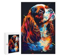 1000 PCS Puzzle For Adults Colorful Cavalier King Charles Spaniel Art-2 Jigsaws for Adults Puzzle Improve Memory Wishlist with Santa Claus Stress Reduction Gifts 1000 PCS