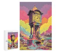 1000 PCS Puzzle For Adults Colorful Fantasy Clock Tower Jigsaw Puzzles for Teenagers Staycation Kill Time Challenging To Complete Educational Family Game 1000 PCS