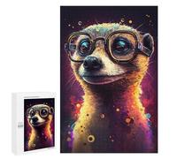 1000 PCS Puzzle for Adults Colorful Meerkat with Glasses -2 Puzzle For Teenagerss Improve Memory Fun Activities at Home Stress Reduction Gifts 1000 PCS