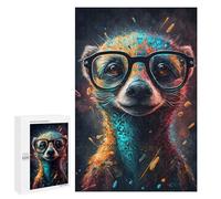 1000 PCS Puzzle for Adults Colorful Meerkat with Glasses Puzzle For Teenagerss Improve Memory Fun Activities at Home Stress Reduction Gifts 1000 PCS