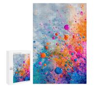 1000 PCS Puzzle For Adults Colorful Paint Splatter Art Jigsaw Puzzles for Teenagers Staycation Kill Time Challenging To Complete Educational Family Game 1000 PCS