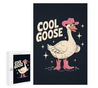 1000 PCS Puzzle for Adults Cool Goose with Cowboy Hat And Boots Puzzle For Teenagerss Improve Memory Fun Activities at Home Stress Reduction Gifts 1000 PCS