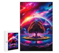1000 PCS Puzzle For Adults Cosmic Neon Landscape Jigsaw for Adults Relax Games Staycation Kill Time Deal As Gifts for The Whole Family 1000 PCS