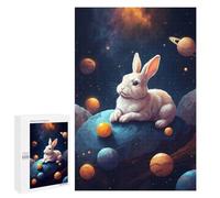 1000 PCS Puzzle For Adults Cute Bunny in The Space Jigsaws for Adults Relax Games Pattern Assembly Deal As Gifts for The Whole Family 1000 PCS