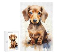 1000 PCS Puzzle For Adults Dachshund in Watercolor Jigsaws for Adults Puzzle Enhance Memory Fun Activities at Home for Is Ideal As A Gift 1000 PCS