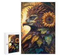 1000 PCS Puzzle For Adults Eagle Sunflower Fantasy Art Print Jigsaw Puzzles for Teenagers Staycation Kill Time Challenging To Complete Educational Family Game 1000 PCS