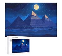 1000 PCS Puzzle for Adults Egyptian Pyramids at Night Adult Jigsaw Puzzle Relaxing Games Birthday Present Unique Birthday And Xmas Gifts 1000 PCS
