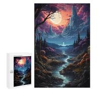 1000 PCS Puzzle For Adults Enchanted Moonlit Forest Jigsaw Puzzles for Teenagers Staycation Kill Time Challenging To Complete Educational Family Game 1000 PCS