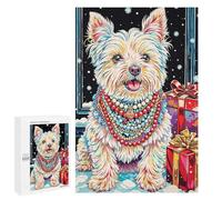 1000 PCS Puzzle For Adults Festive Dog with Gifts Jigsaw for Adults Relax Games Staycation Kill Time Deal As Gifts for The Whole Family 1000 PCS
