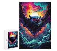 1000 PCS Puzzle For Adults Fiery Demon Artwork Jigsaw Puzzles for Teenagers Staycation Kill Time Challenging To Complete Educational Family Game 1000 PCS